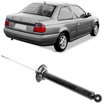 Amortecedor-traseiro-Monroe-334930MM-para-Volkswagen-Logus-93-a-97-com-embalagem-ilustrativa-em-fundo-claro-