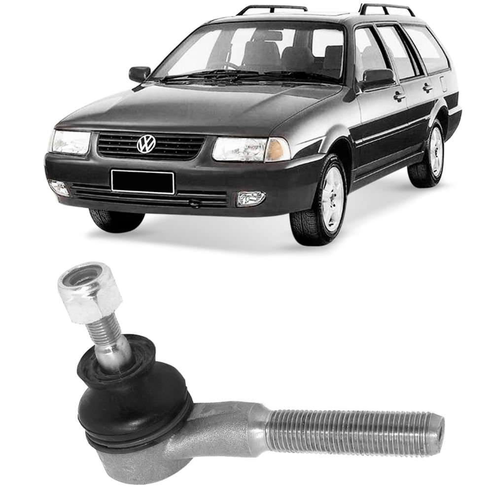 Terminal de direção Viemar prateado e preto para Volkswagen Quantum 1985-2002