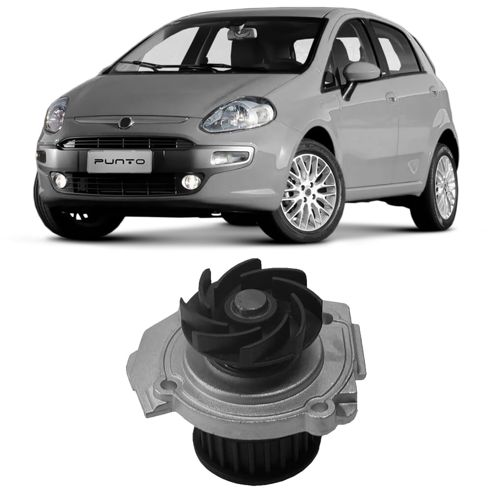 Fiat Punto com bomba d'água Indisa em destaque