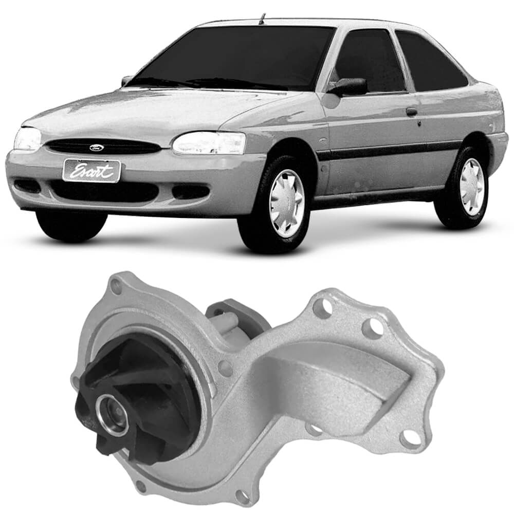 Bomba d'água Indisa com Ford Escort em fundo branco