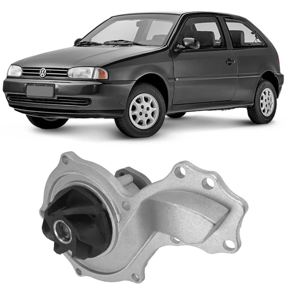 Bomba d'água Indisa para Volkswagen Gol G2 com carro em fundo branco