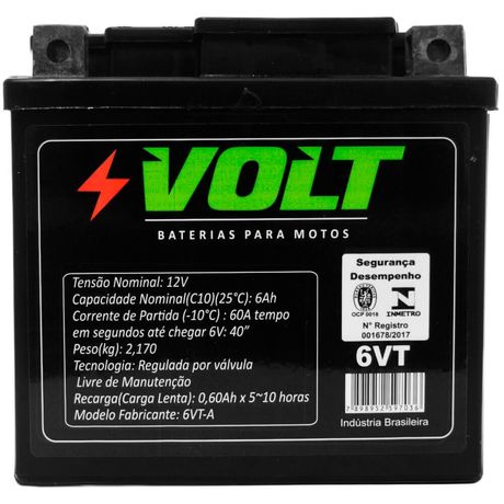 Bateria Moto Sundown Web Volt 5VT Selada 5 Ampares 12 Volts
