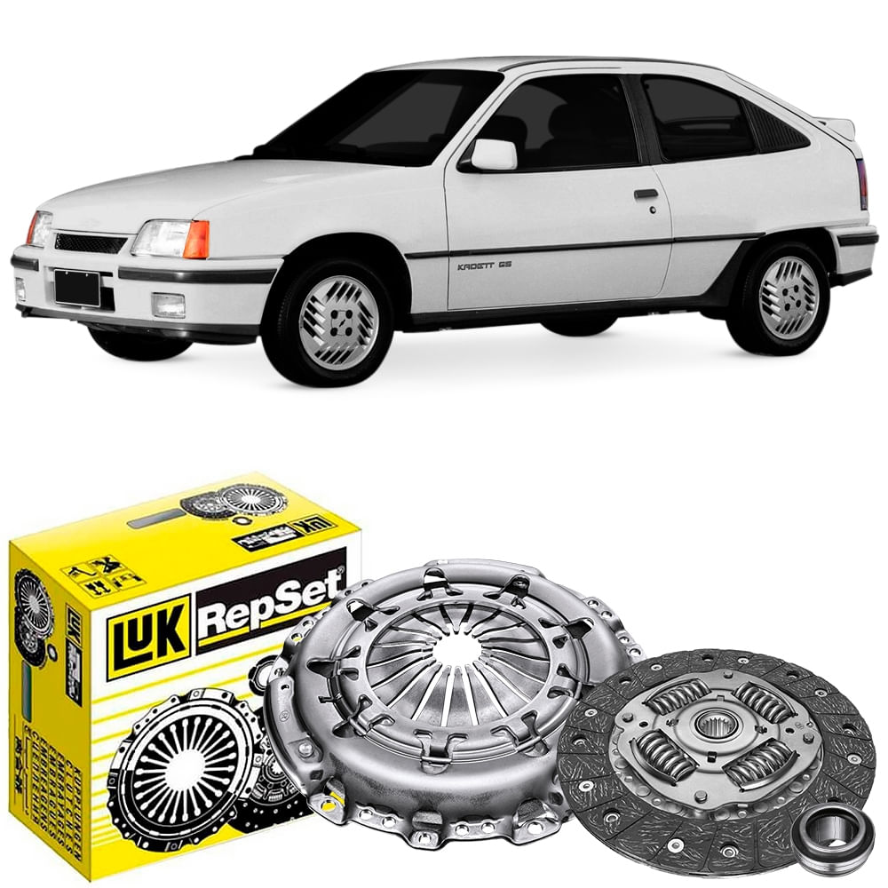 Chevrolet Kadett branco 1989-1992 com kit de embreagem Luk ao lado