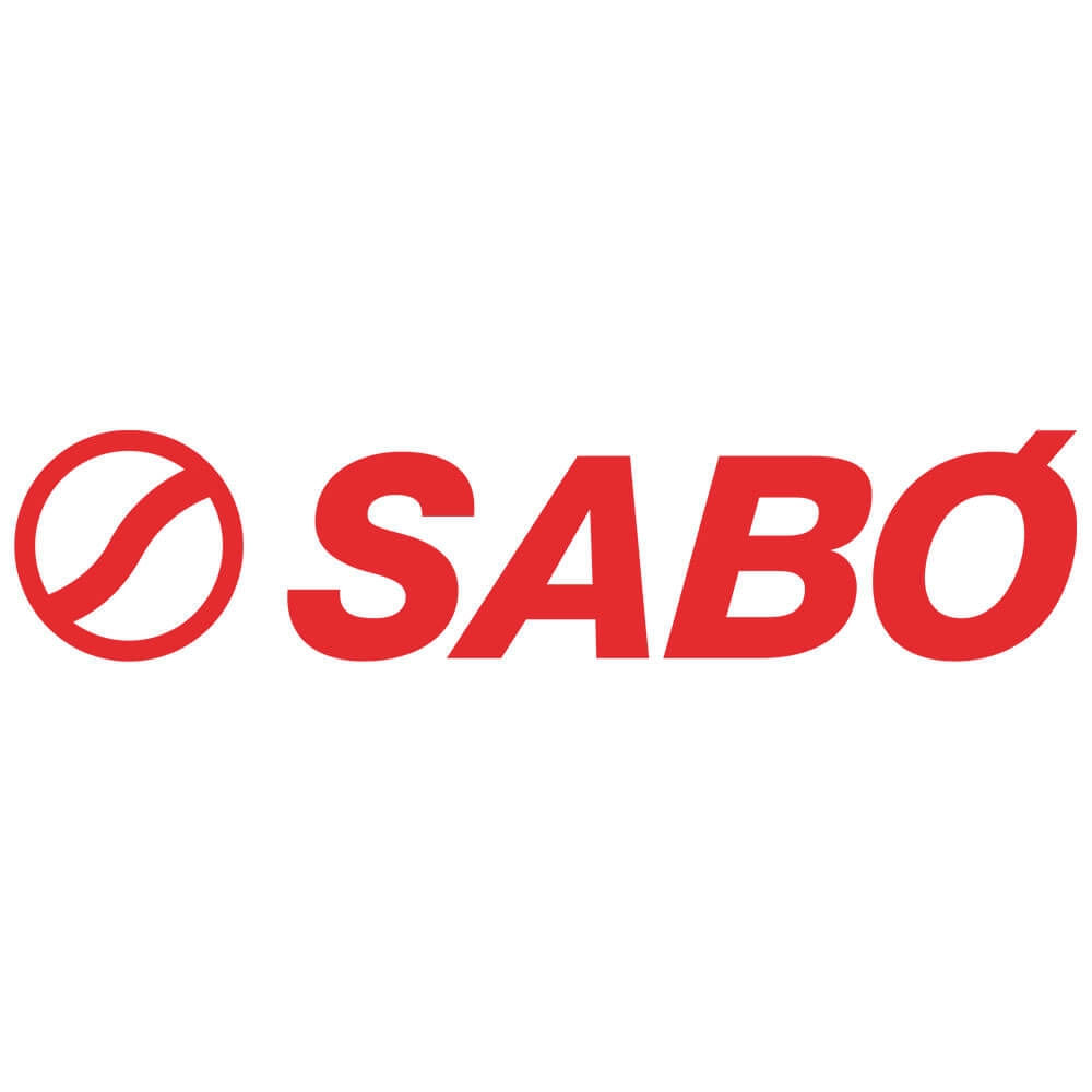 Logo Sabó em destaque vermelho sobre fundo branco