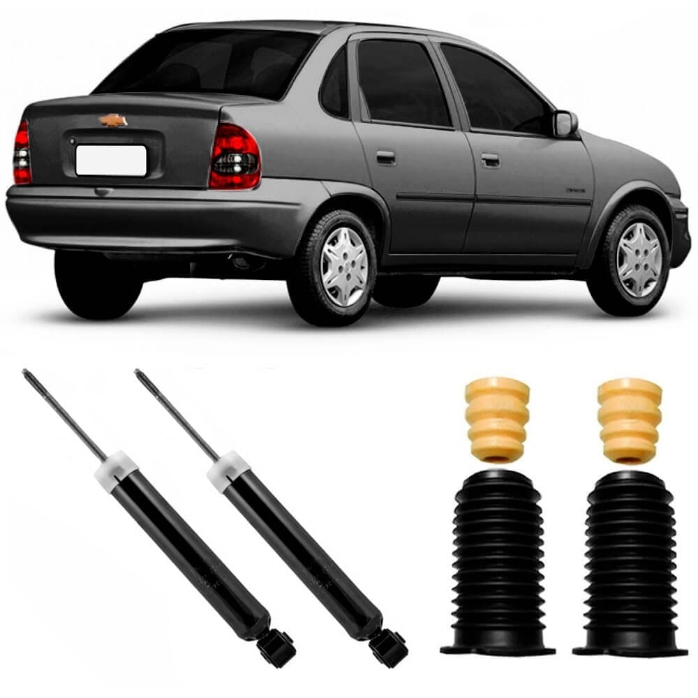 Conjunto de 2 amortecedores traseiros Cofap com kits para Chevrolet Classic 2004-2016
