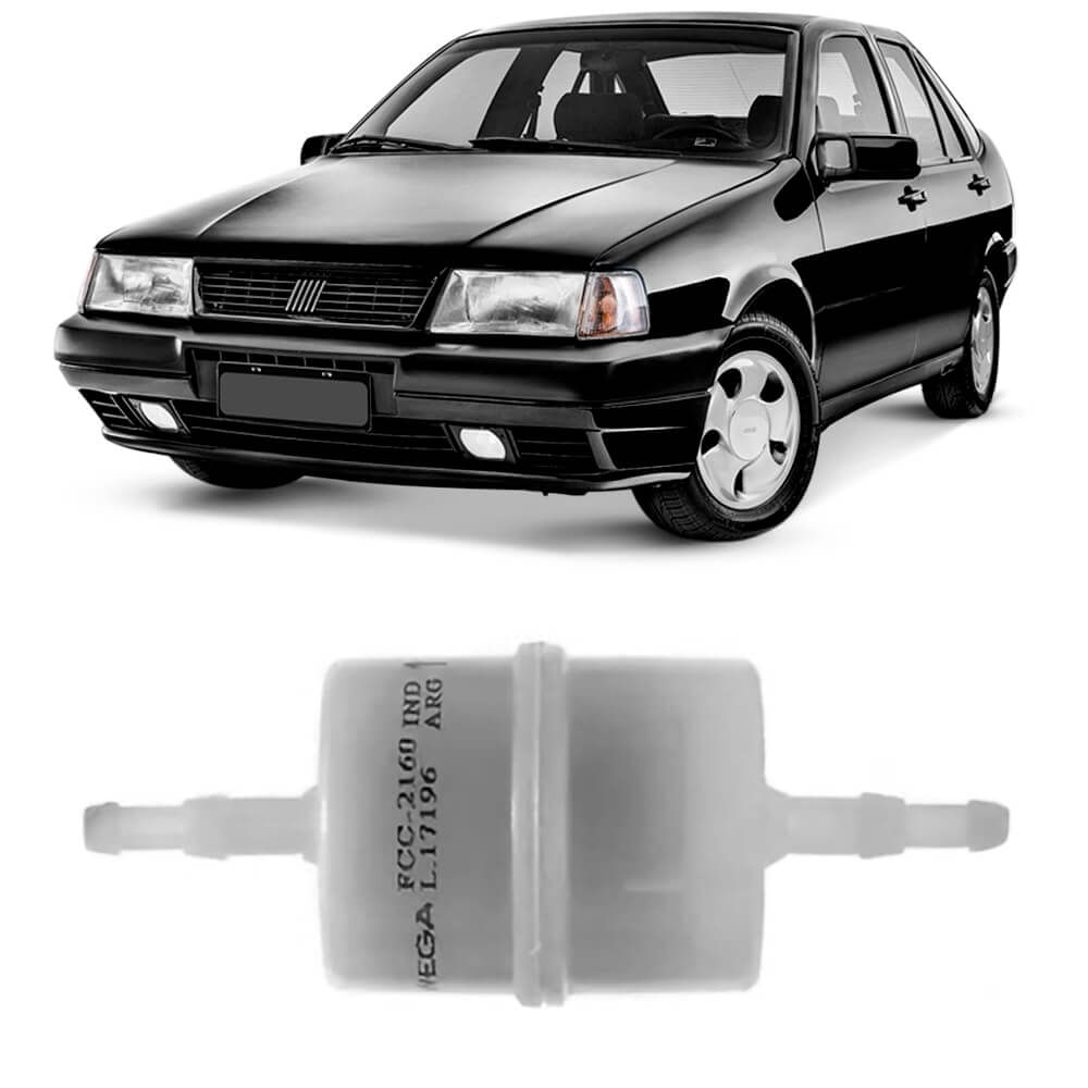 Filtro de combustível Wega FCC-2160 ao lado de Fiat Tempra