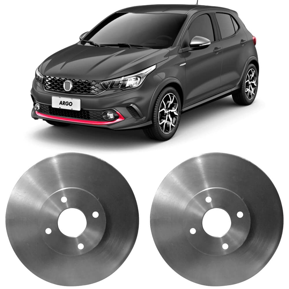 Fiat Argo com discos de freio Hipper Freios exibidos