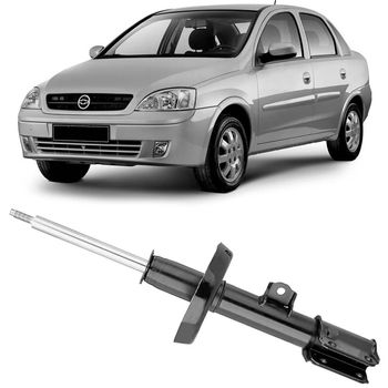 Amortecedor-dianteiro-para-Corsa-Sedan-2002-a-2009-modelo-Nakata-com-caixa-azul-ao-fundo--Peca-em-destaque-