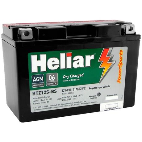 Bateria Moto Bmw S1000 RR Heliar HTZ12SBS PowerSports Selada 11Ah 12 Volts