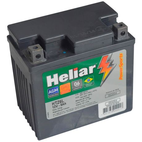 Encontre na Hipervarejo Bateria Moto CG 150 Heliar HTZ6L PowerSports Selada  5Ah 12V Clique agora! - Hipervarejo