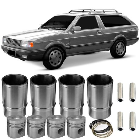 Kit Motor Camisa Pistão Anel Parati 1.6 89 a 94 Alcool Metal Leve