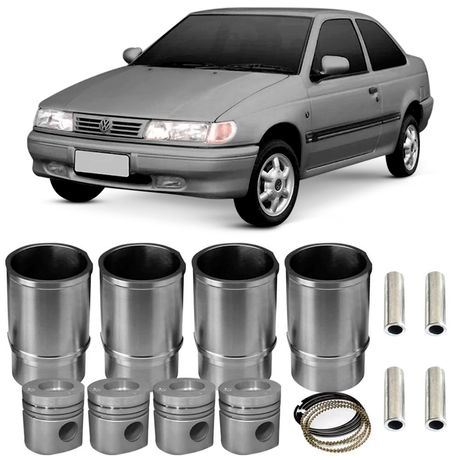 Kit Motor Camisa Pistão Anel Logus 1.6 93 a 94 Alcool Metal Leve
