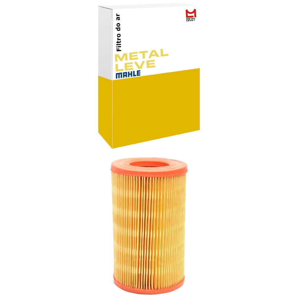 Filtro de ar Metal Leve Mahle com embalagem branca e detalhes amarelos