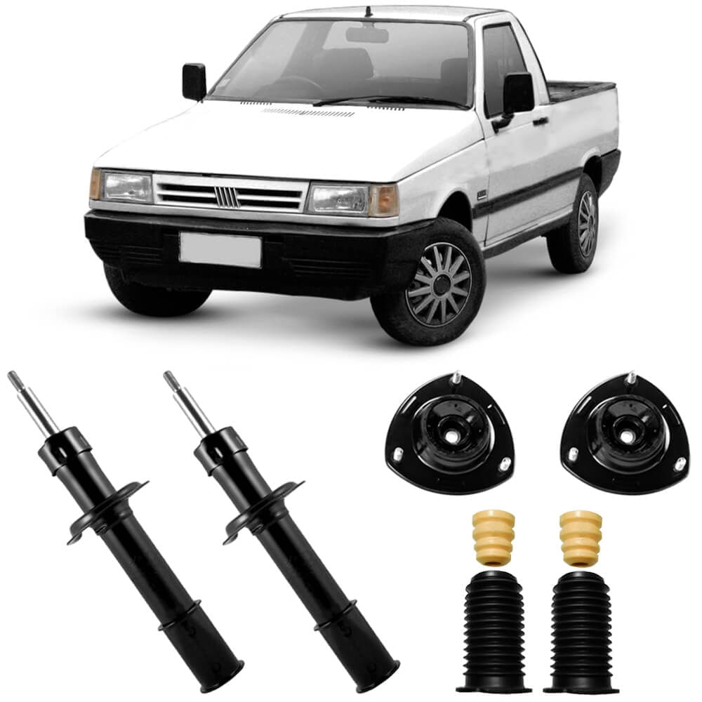 2 Amortecedor Fiorino 89 a 90 Dianteiro Cofap e Kit - fortbras