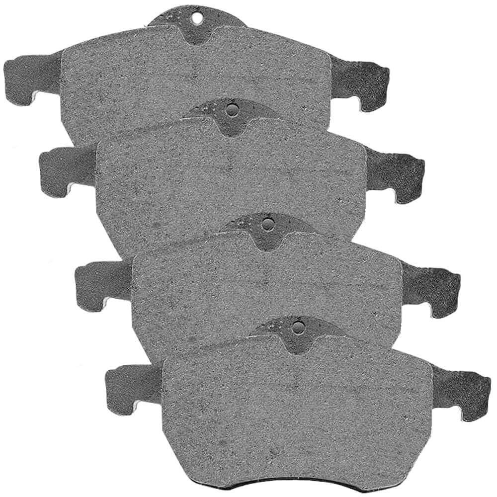 Conjunto de quatro pastilhas de freio dianteiras Cobreq para Chevrolet Meriva 2003-2010, vista frontal mostrando superfície de atrito cinza texturizada.