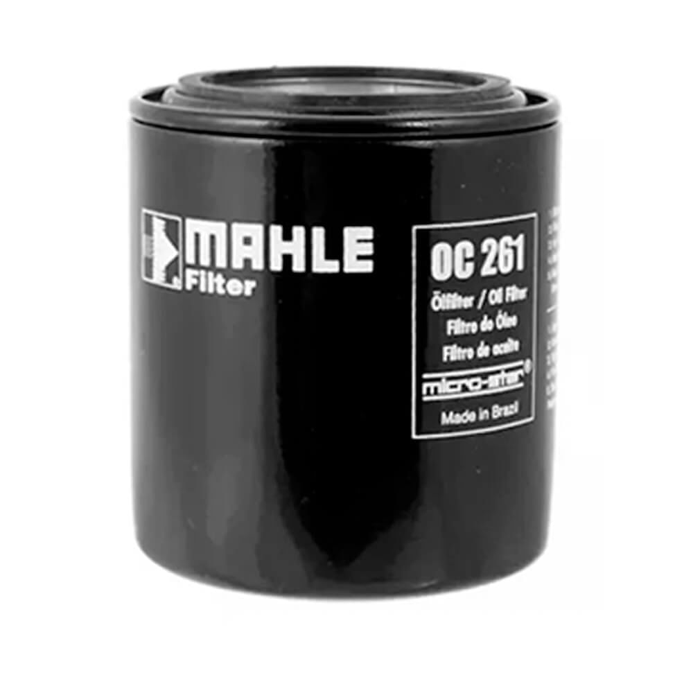 Filtro de óleo MAHLE OC 261 com inscrições e indicação Made in Brazil