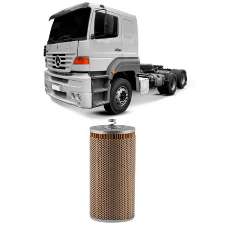 Filtro Óleo Mercedes Benz 1944 OM457 2003 a 2005 Metal Leve