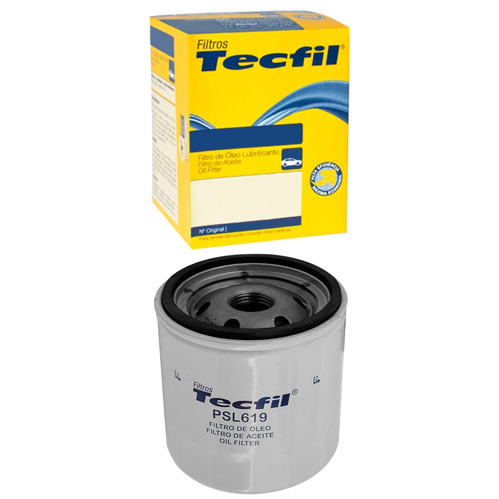 Filtro de óleo Tecfil PSL619 com embalagem amarela para Fiat Idea