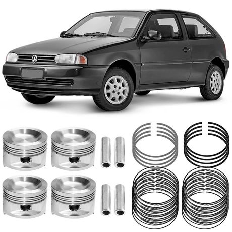 Kit Pistão Anel STD Volkswagen Gol G2 1.0 98 a 99 Gasolina Metal Leve