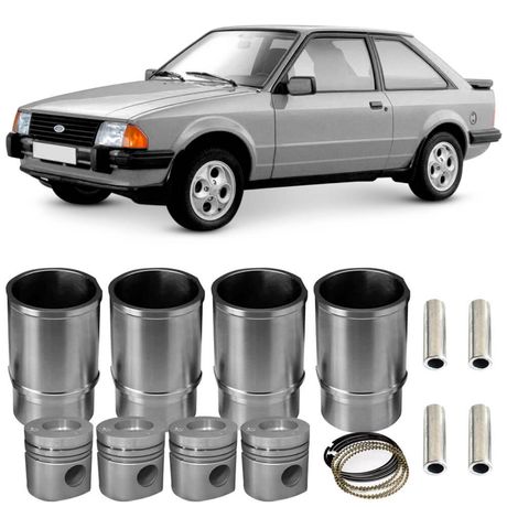 Kit Motor Camisa Pistão Anel Escort 1.6 85 a 92 Metal Leve
