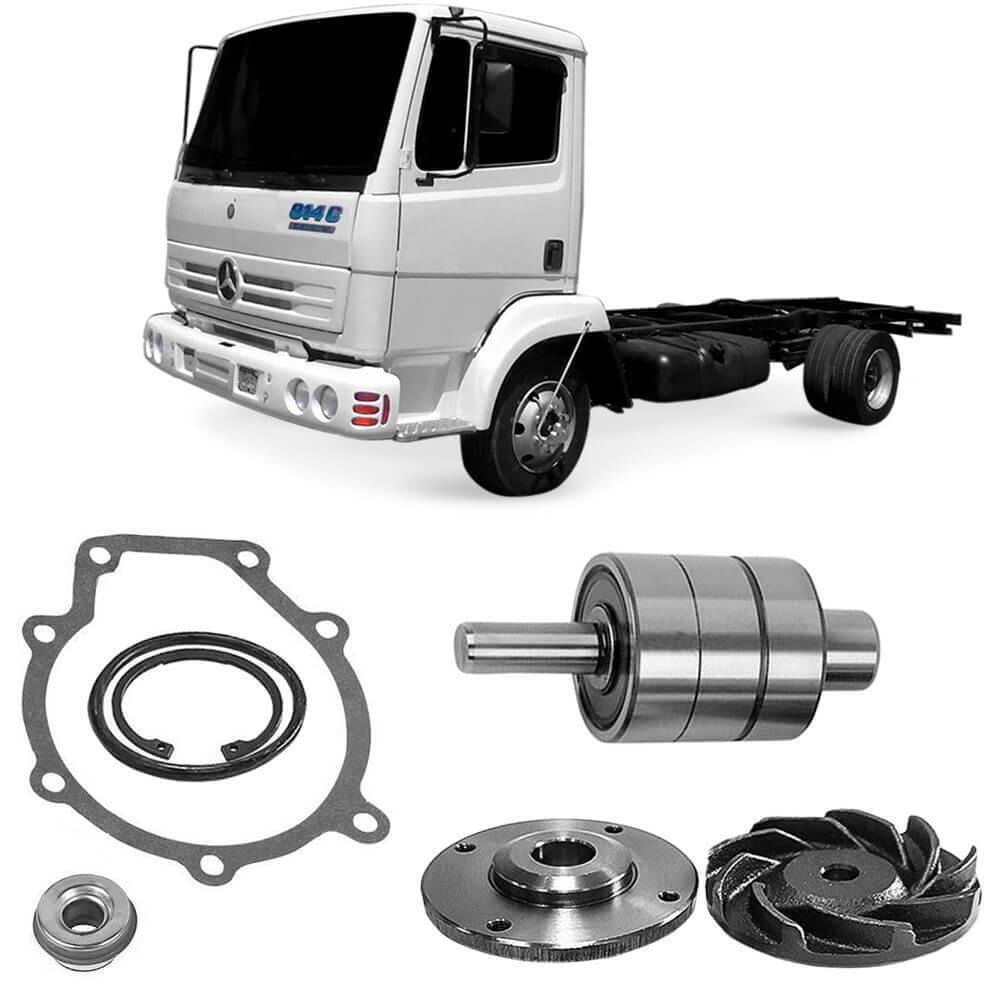 Mercedes Benz 914 com kit de reparo de bomba d'água URBA exibido