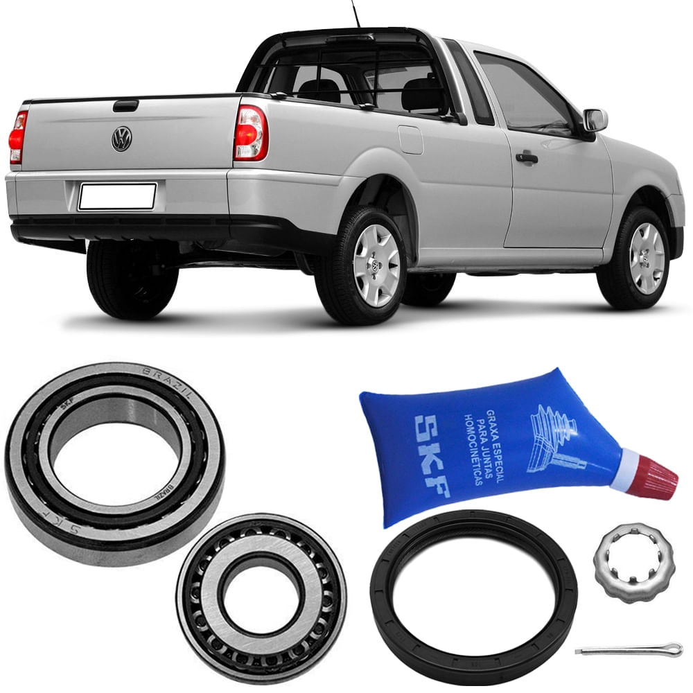 Kit rolamento de roda traseiro para Saveiro 87 a 2012 sem ABS - SKF