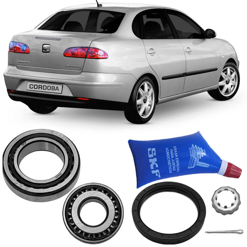 Detalhe do kit rolamento traseiro Seat Cordoba 96-99 sem ABS com graxa SKF