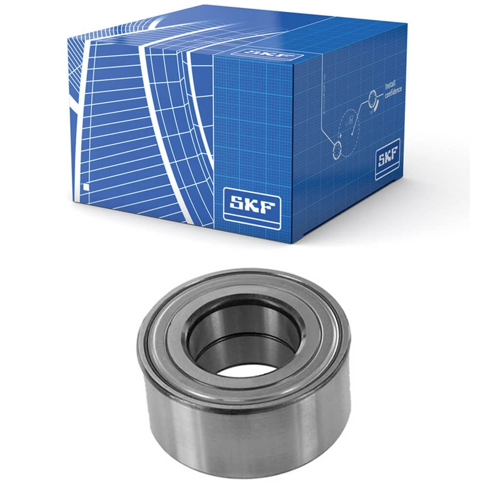 Caixa azul SKF ao lado do rolamento de roda para Peugeot 206