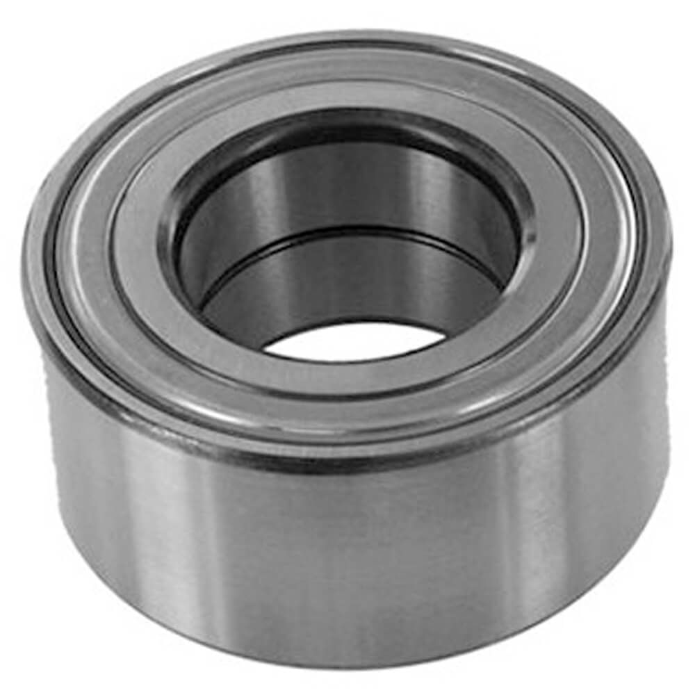 Rolamento de roda metálico prateado SKF em fundo branco