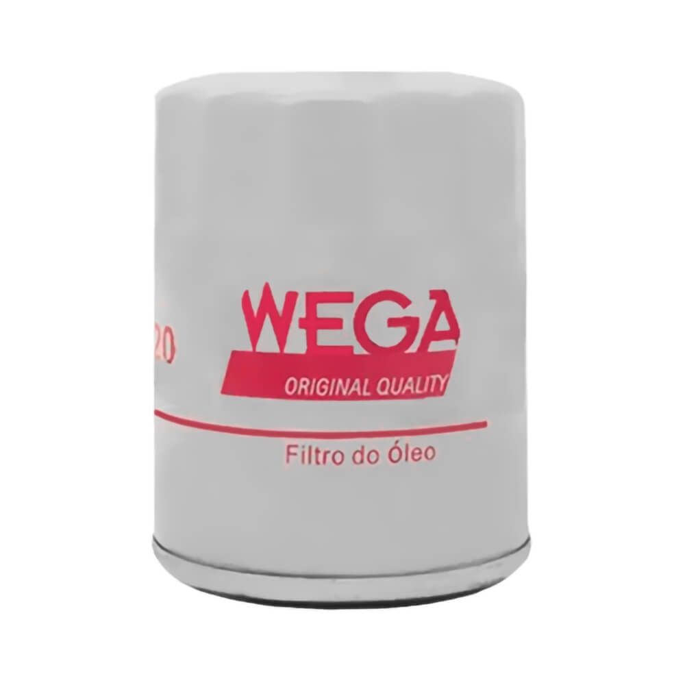 Filtro de óleo Wega em fundo branco