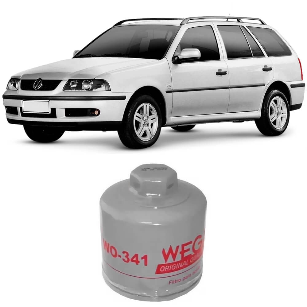 Filtro Óleo Wega branco com marcação vermelha para VW Parati