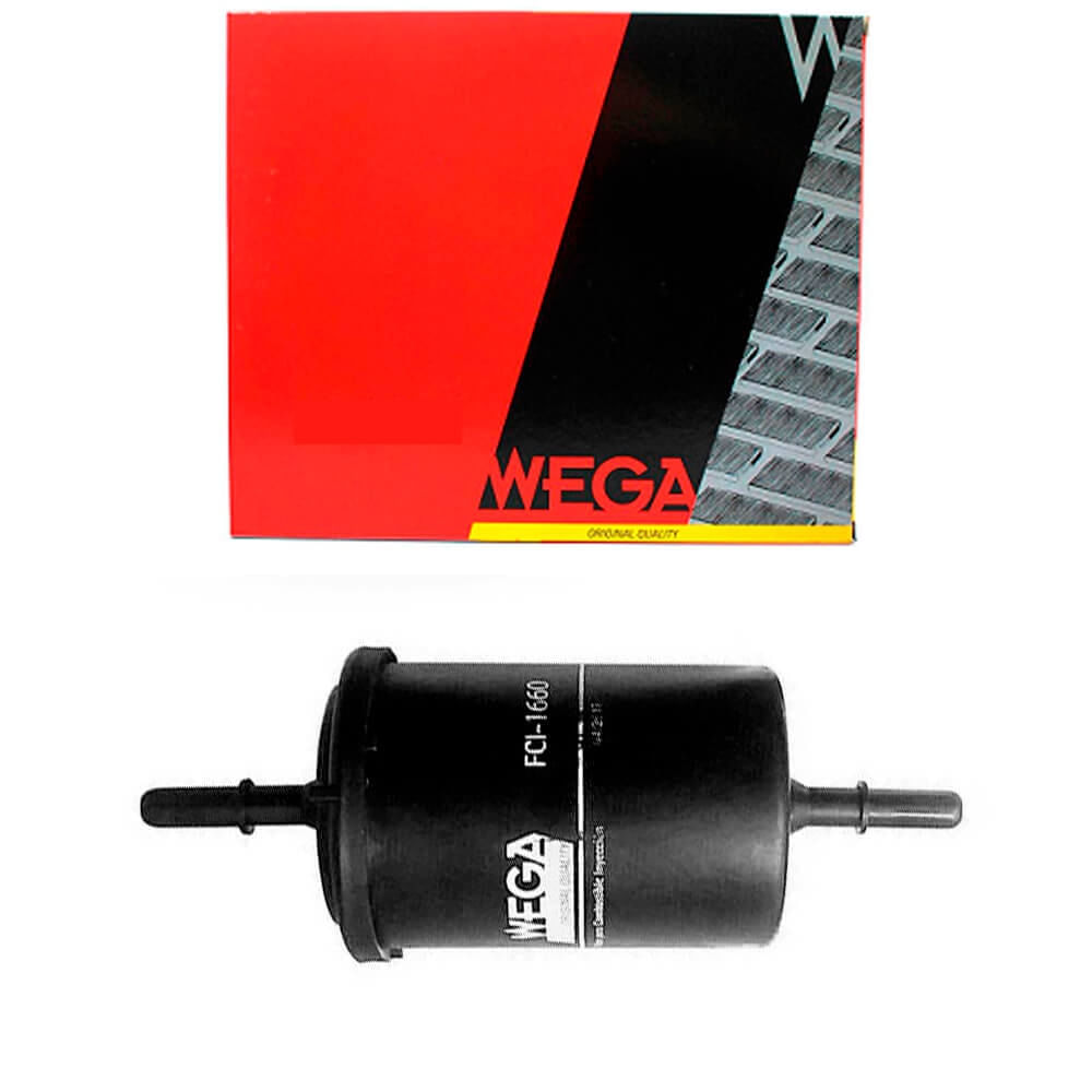 Caixa e filtro de combustível Wega FCI-160 em fundo branco