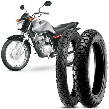 2 Pneu Moto CG 125 Fan Levorin by Michelin Aro 18 80/100-18 47P M/C 90/90-18 57P M/C Dingo Evo