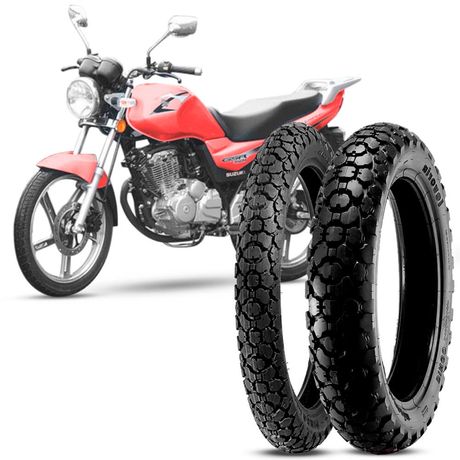 2 Pneu Moto GSR 150i Levorin by Michelin Aro 18 80/100-18 47P M/C 90/90-18 57P M/C Dingo Evo