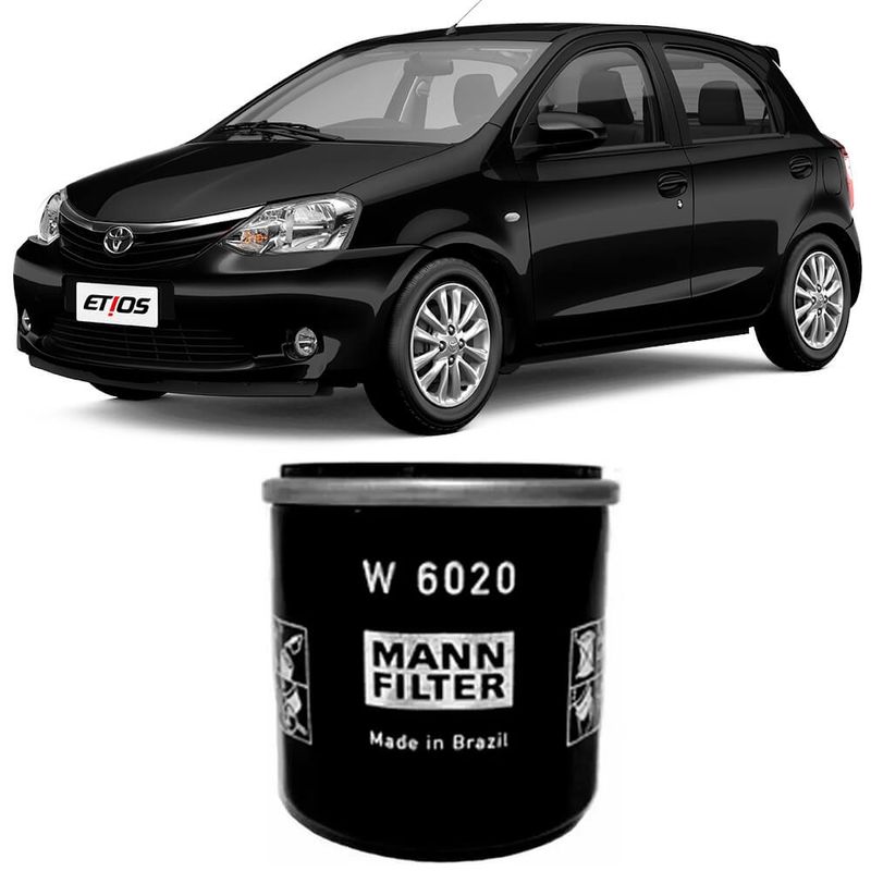 Filtro Óleo Toyota Etios 2013 a 2018 MANNFILTER W6020 fortbras