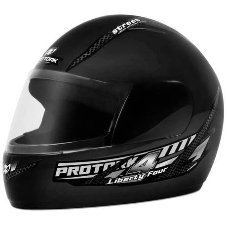 Capacete Moto Liberty Four Pro Tork tamanho 60 Fechado Preto Fosco