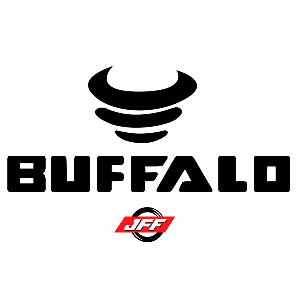Logo da marca Buffalo e JFF em fundo branco