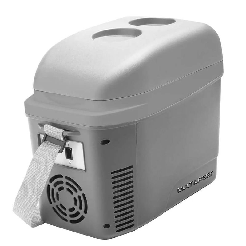 Cooler Portátil Mini Geladeira Multilaser TV013 7 Litros 12V Cinza Resfria e Aquece