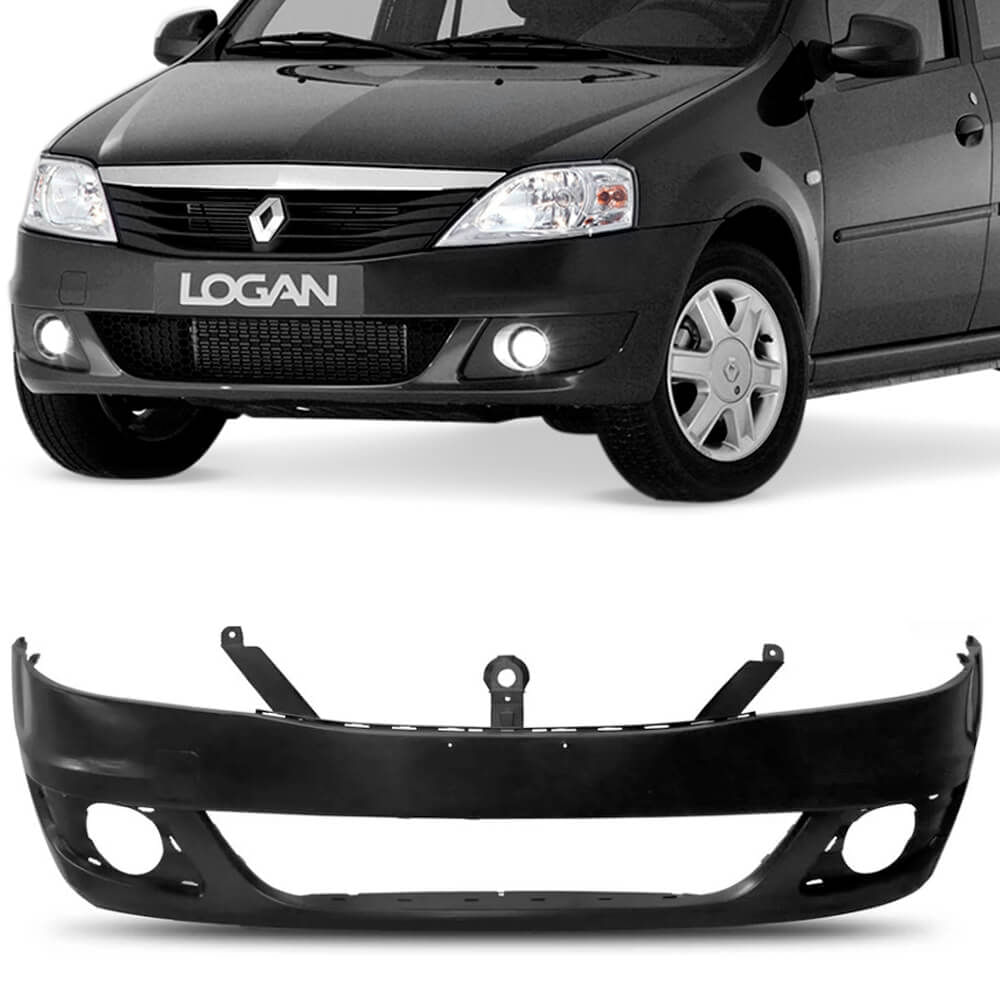 Parachoque Dianteiro Renault Logan 2010 a 2014 Preto Liso 4050 DTS ...