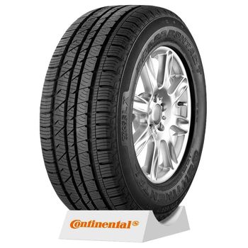 Pneu-Continental-Aro-16-215-75R16-100H-Cross-Contact-LX-em-exibicao-com-suporte-da-marca-Continental-