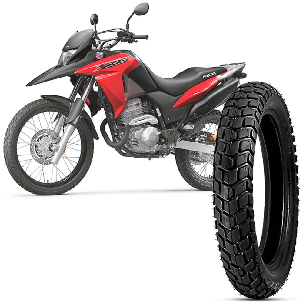 Imagem do pneu Levorin Duna Evo aro 18, 120/80-18 62S, mostrando sulcos profundos e blocos largos para tração off-road