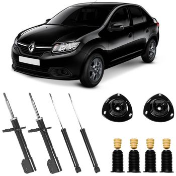 Amortecedores-dianteiros-e-traseiros-Kayaba-para-Renault-Logan-2015-2019-com-kit-completo-de-instalacao-