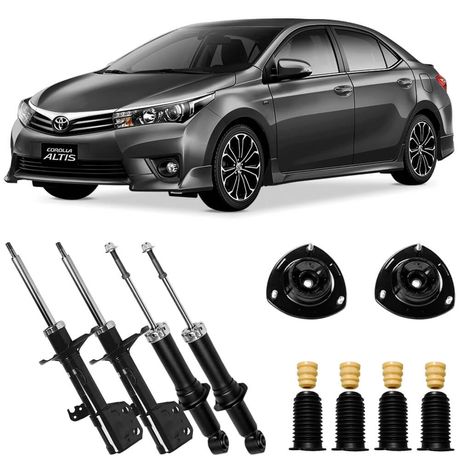 4 Amortecedor Toyota Corolla 2015 a 2018 Dianteiro Traseiro Kayaba e Kit