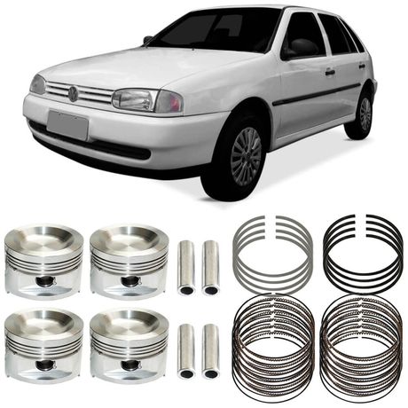 Kit Pistão Anéis 0.50 Gol 1.6 95 a 99 Alcool Metal Leve