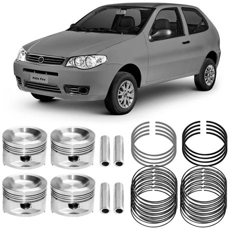 Kit Pistão Anéis 0.40 Palio 1.4 2006 a 2010 Flex Metal Leve