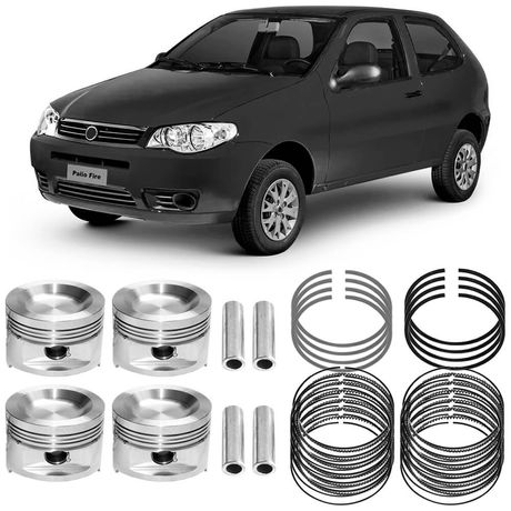 Kit Pistão Anel 0.40 Fiat Palio 1.0 2009 a 2017 Flex Metal Leve