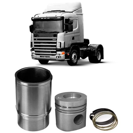 Kit Motor Camisa Pistão Anel Motor DC12 Scania Série 4 Metal Leve