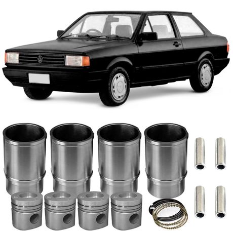 Kit Motor Camisa Pistão Anel Voyage 1.6 89 a 92 Gasolina Metal Leve