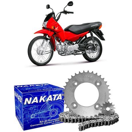 Kit Relação Transmissão Moto Honda Pop 100 2007 a 2012 Nakata