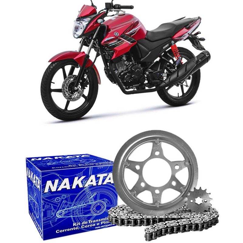 Kit Relação Transmissão Moto Yamaha Fazer 150 2014 a 2015 Nakata